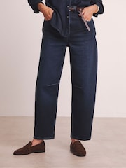 JD Williams Blue Anthology By JD Williams Premium Barrel Leg Jeans - Image 1 of 5