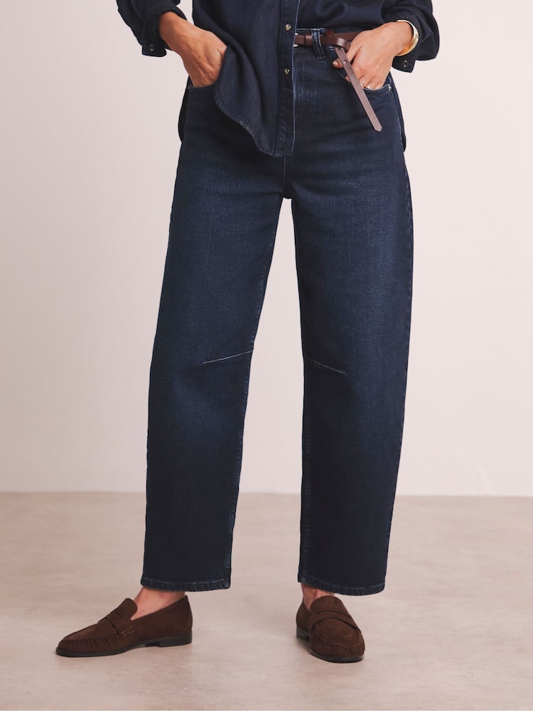 JD Williams Blue Anthology By JD Williams Premium Barrel Leg Jeans - Image 1 of 5