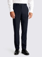 MOSS Slim Fit Navy Blue Puppytooth Trousers - Image 1 of 3