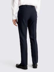 MOSS Slim Fit Navy Blue Puppytooth Trousers - Image 2 of 3