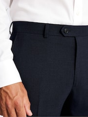 MOSS Slim Fit Navy Blue Puppytooth Trousers - Image 3 of 3