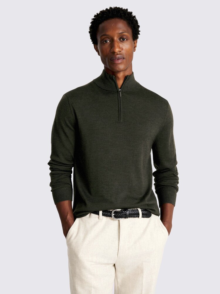 MOSS Merino Zip-Neck Jumper - Image 1 of 3
