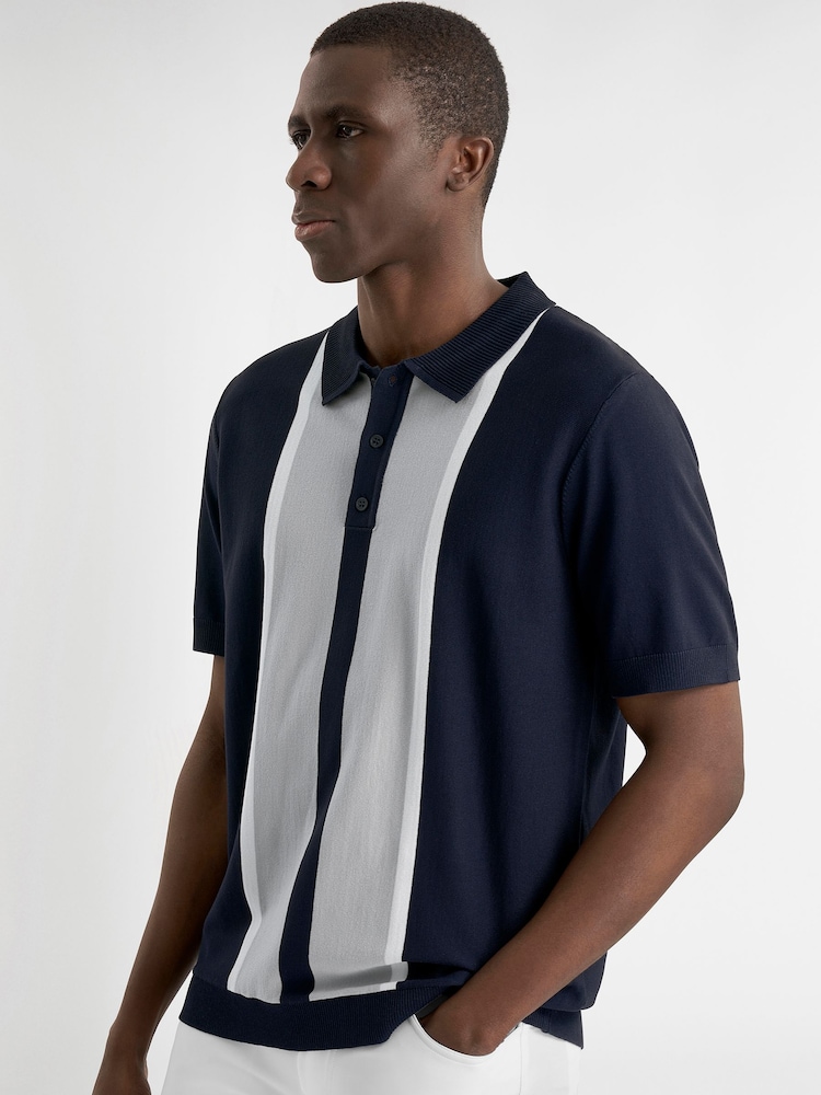 Calvin Klein Golf Blue Monard Knitted Polo Shirt - Image 1 of 8