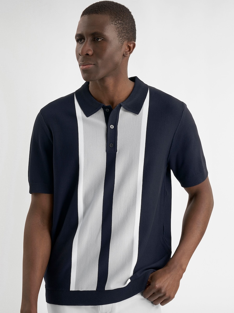 Calvin Klein Golf Blue Monard Knitted Polo Shirt - Image 2 of 8