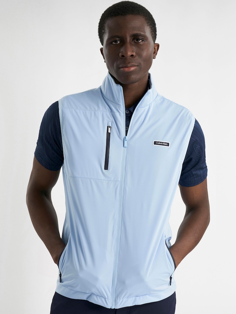 Calvin Klein Golf Blue Deerpark Lightweight Gilet - Image 1 of 12