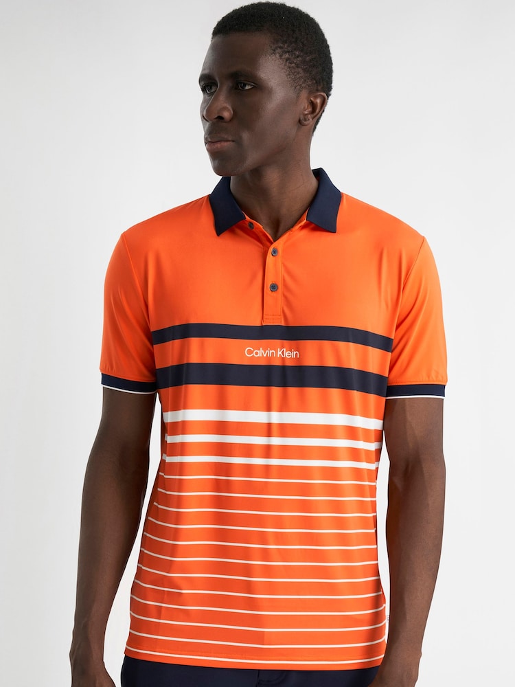 Calvin Klein Golf Orange Newberry Polo Shirt - Image 1 of 8
