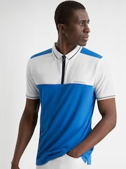 Calvin Klein Golf Blue Springhill Colourblock Polo Shirt - Image 1 of 8