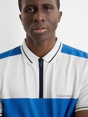 Calvin Klein Golf Blue Springhill Colourblock Polo Shirt - Image 4 of 8