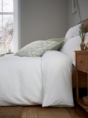 Murmur White Lida Waffle 100% Cotton Duvet Set - Image 3 of 6