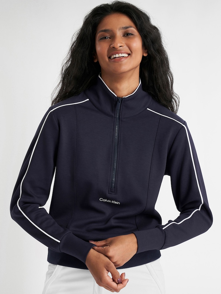 Calvin Klein Golf Blue Quinta Quarter Zip Top - Image 2 of 8