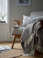 Murmur Storm Grey Ennis 100% Wool Throw - Image 2 of 4