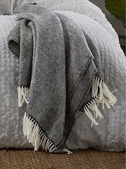 Murmur Storm Grey Ennis 100% Wool Throw - Image 3 of 4