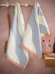 Yvonne Ellen Frosted Lake Signature Stripe Cotton Towel - Image 1 of 3
