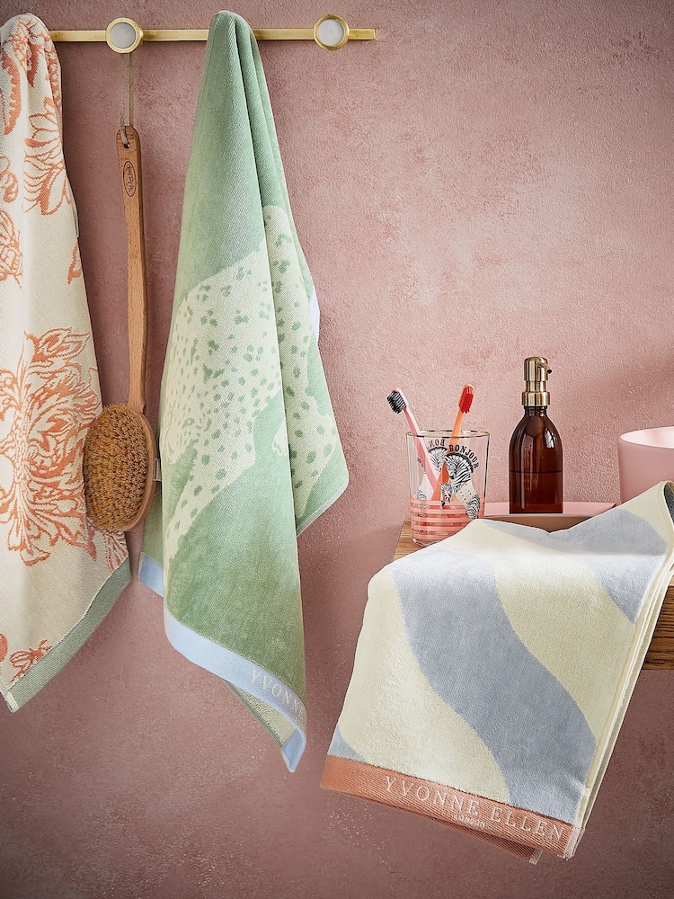 Yvonne Ellen Frosted Lake Signature Stripe Cotton Towel - Image 2 of 3