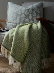 Murmur Dark Sage Ennis 100% Wool Throw - Image 1 of 3