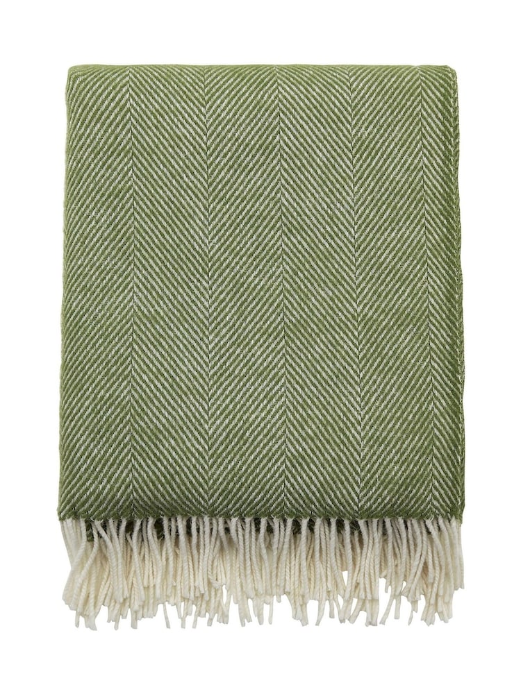 Murmur Dark Sage Ennis 100% Wool Throw - Image 3 of 3