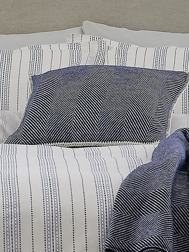 Murmur Navy Ennis 100% Wool Cushion - Image 1 of 4 Murmur Navy Ennis 100% Wool Cushion - Image 1 of 4