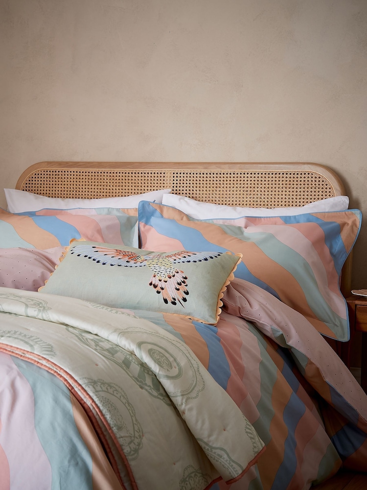 Yvonne Ellen Fresh Sage Vintage Plates Quilted Throw - Image 2 of 4