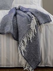 Murmur Navy Ennis 100% Wool Throw - Image 2 of 4