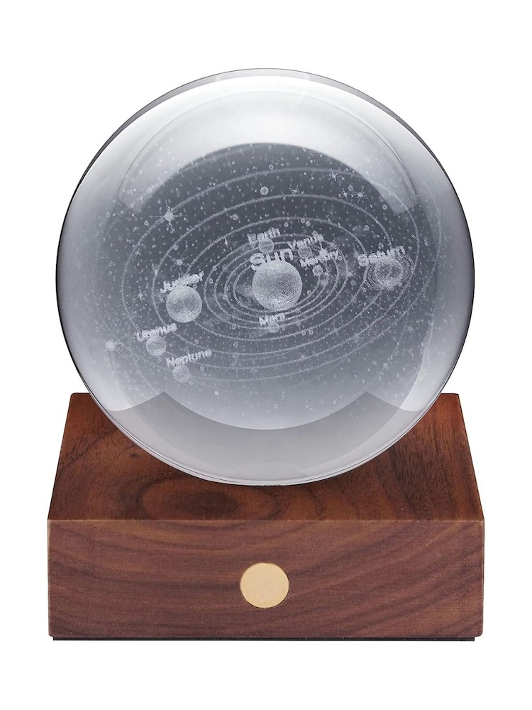 Gingko Walnut Amber Crystal Light with 3D Laser Solar System - Image 5 of 5 Gingko Walnut Amber Crystal Light with 3D Laser Solar System - Image 5 of 5