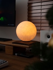 Gingko Walnut Smart Large Luna Spin Lamp - Image 1 of 5