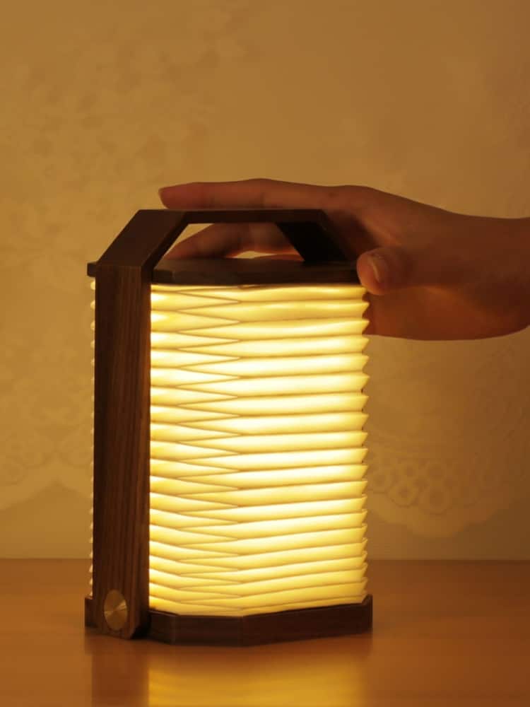 Gingko Walnut Smart Origami Wood Lamp - Image 1 of 5 Gingko Walnut Smart Origami Wood Lamp - Image 1 of 5