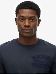 Superdry Blue Vintage Athletic T-Shirt - Image 3 of 4