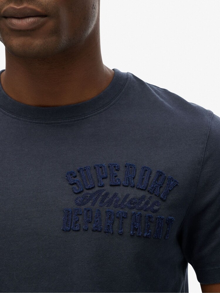 Superdry Blue Vintage Athletic T-Shirt - Image 4 of 4 Superdry Blue Vintage Athletic T-Shirt - Image 4 of 4