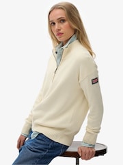 Suéter de malha desleixada com zíper médio Superdry - Imagem 3 de 6