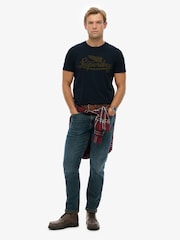 Superdry Blue Heritage Brand Relaxed T-Shirt - Image 3 of 6