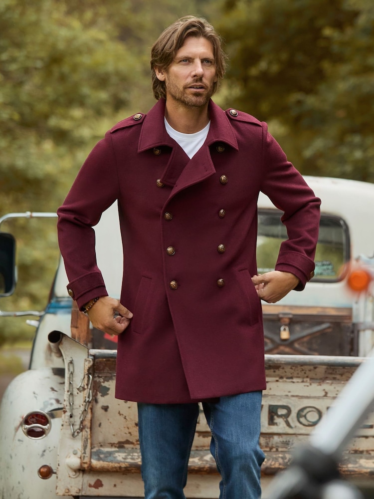 Joe Browns Purple Contrast Lined Military Coat - Image 1 of 8