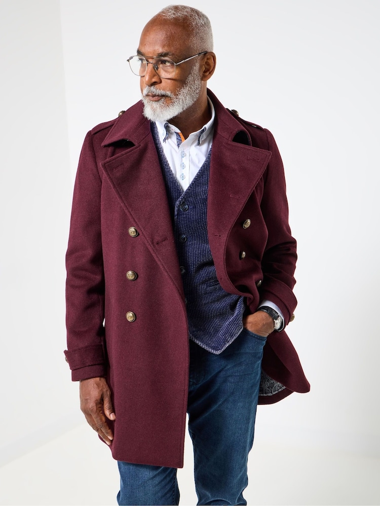 Joe Browns Purple Contrast Lined Military Coat - Image 2 of 8