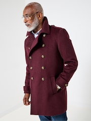 Joe Browns Purple Contrast Lined Military Coat - Image 5 of 8