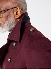 Joe Browns Purple Contrast Lined Military Coat - Image 7 of 8