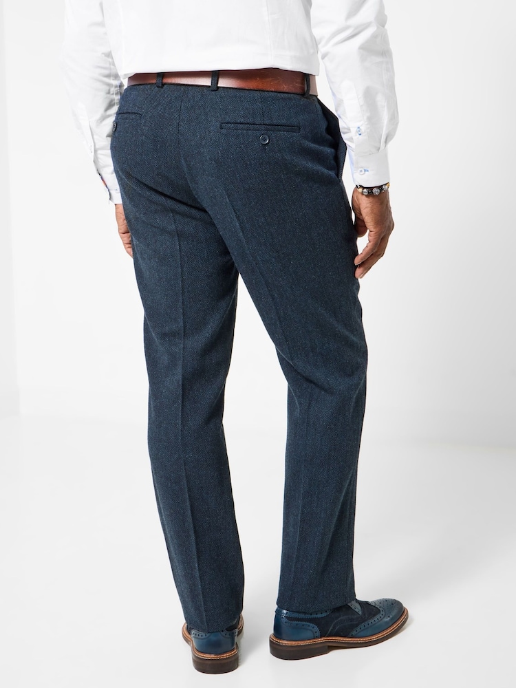 Joe Browns Blue Handsome Herringbone Trousers - Image 2 of 6 Joe Browns Blue Handsome Herringbone Trousers - Image 2 of 6
