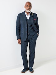 Joe Browns Blue Handsome Herringbone Trousers - Image 5 of 6
