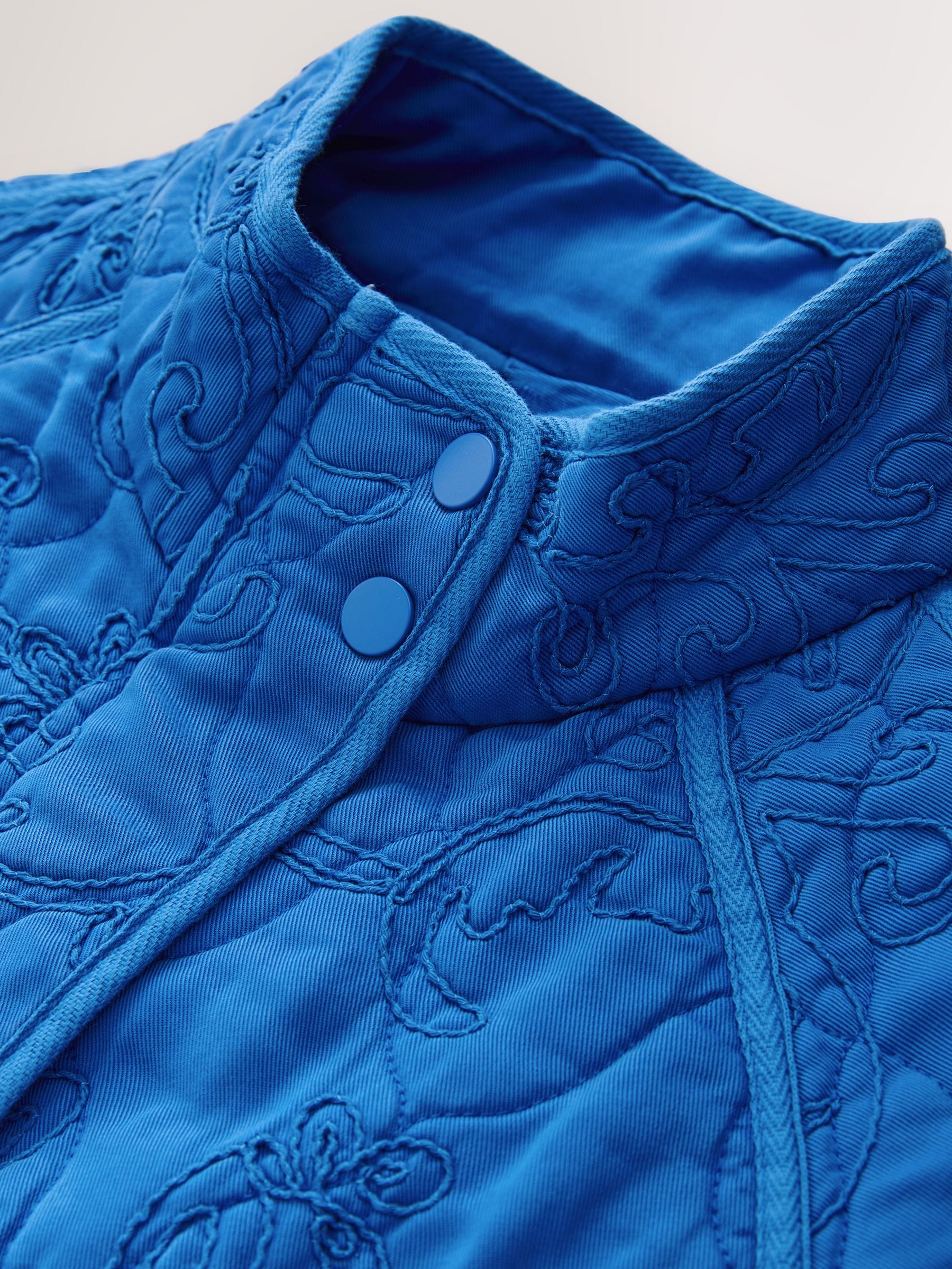 Buy Cobalt Blue Embroidered Funnel Neck Quilted Jacket from Next USA