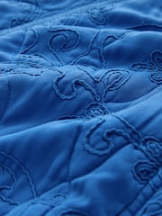 Cobalt Blue Embroidered Quilted Jacket - Image 8 of 8