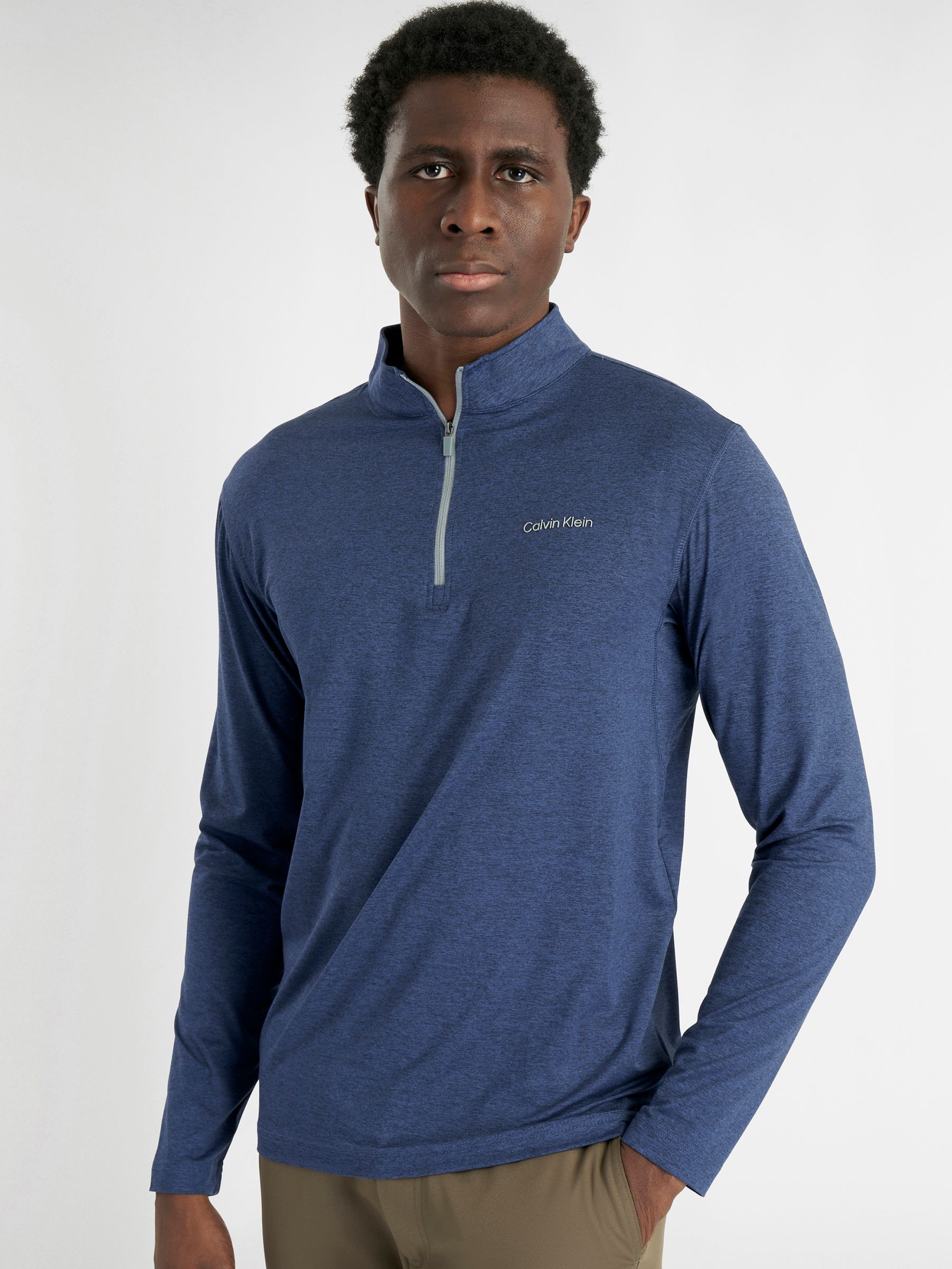 Buy Calvin Klein Golf Blue Newport Half Zip T-Shirt from Next