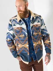 Joe Browns Blue Aztec Print Overshirt - Image 3 of 7