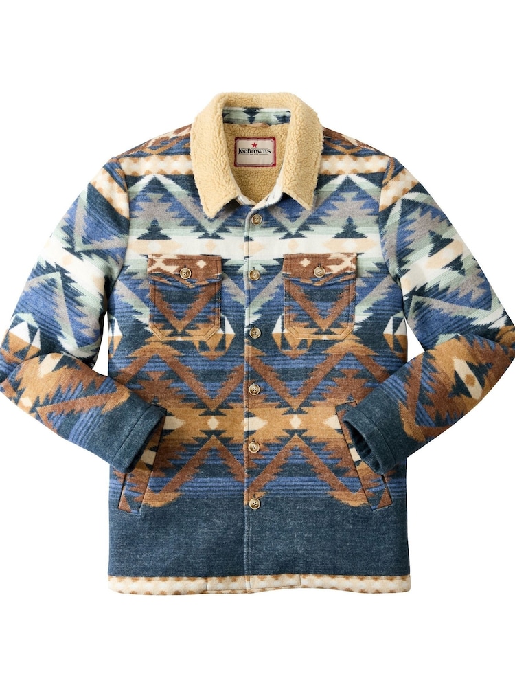 Joe Browns Blue Aztec Print Overshirt - Image 7 of 7 Joe Browns Blue Aztec Print Overshirt - Image 7 of 7