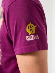Joe Browns Purple Anarchy Placement Print T-Shirt - Image 5 of 6