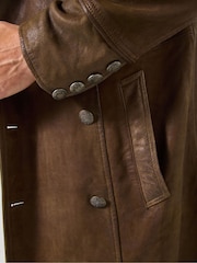 Joe Browns Brown Classic Military Overcoat - Image 6 of 8