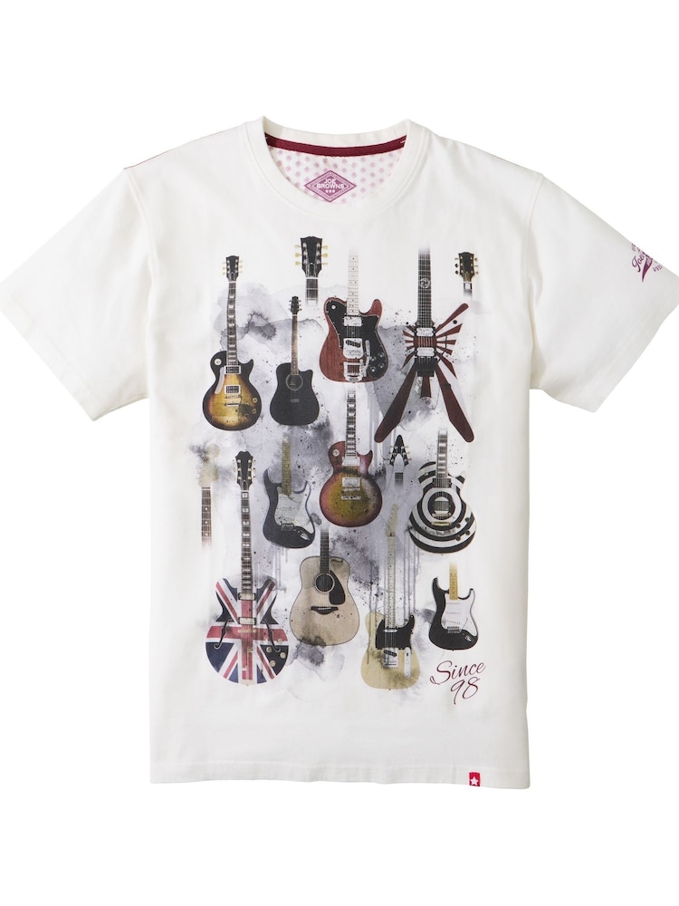 Joe Browns White Guitar Graphic T-Shirt - Image 5 of 5 Joe Browns White Guitar Graphic T-Shirt - Image 5 of 5