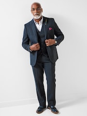 Joe Browns Blue Handsome Herringbone Blazer - Image 6 of 7