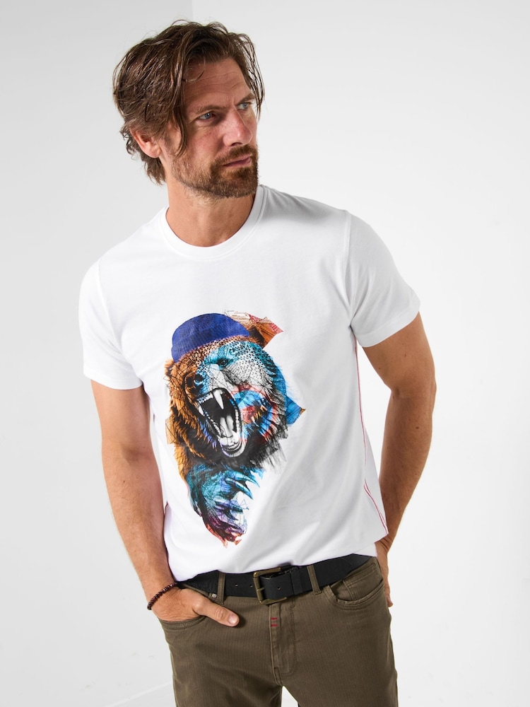 Joe Browns White Bear Print T-Shirt - Image 1 of 5 Joe Browns White Bear Print T-Shirt - Image 1 of 5
