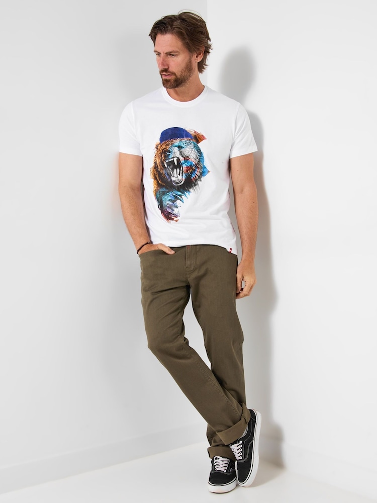 Joe Browns White Bear Print T-Shirt - Image 2 of 5 Joe Browns White Bear Print T-Shirt - Image 2 of 5