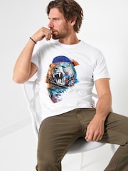 Joe Browns White Bear Print T-Shirt - Image 3 of 5
