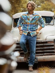 Joe Browns Blue Classic Collar Check Overshirt - Image 1 of 7