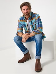 Joe Browns Blue Classic Collar Check Overshirt - Image 4 of 7